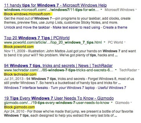  - block sites google