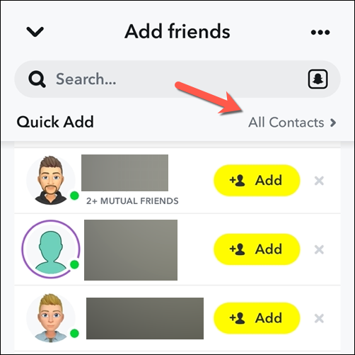 Sharing your contacts with Snapchat to find new friends