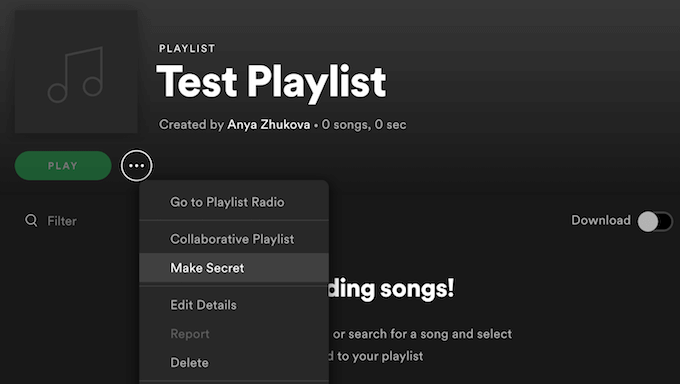 screenshot_spotify-secret-playlist - Online Tech Tips Hide Your Listening Habits Using Secret Playlist image